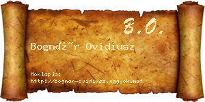 Bognár Ovidiusz névjegykártya